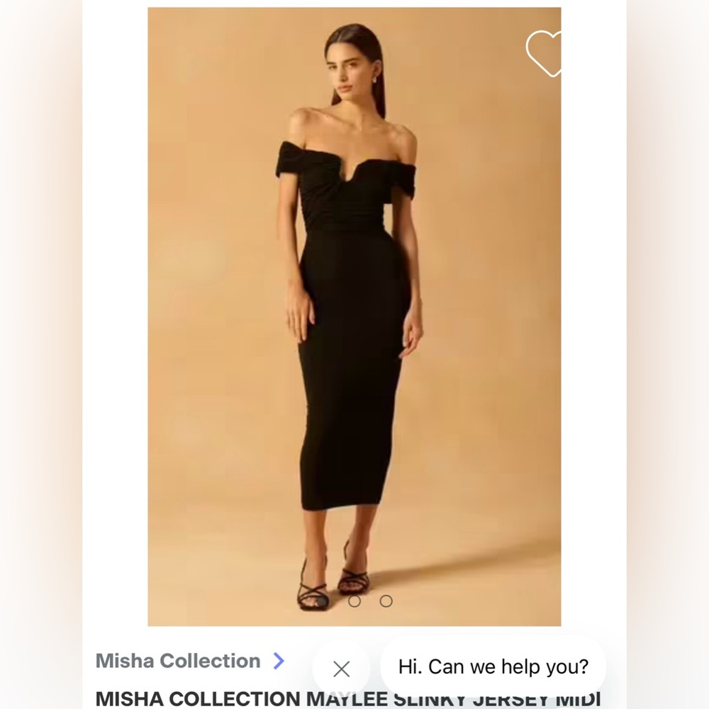 Misha Collection Maylee Jersey Dress - Black Off-Shoulder Bodycon Dress